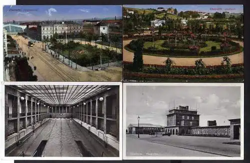 106561 4 AK Chemnitz Stadtpark 1916 Hauptbahnhof 1918 Flughafen 1940 Stadtbad gr