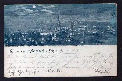 105940 AK Schneeberg 1899 Panorama Mondscheinkarte