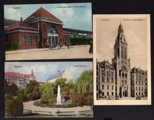 106599 3 AK Berlin Neukölln Ringbahnhof K. Friedrichstraße 1921 Wildenbruchplatz