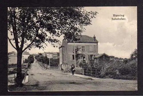 104038 AK Heming Lothringen 1916 Feldpost  Bahnhofstraße