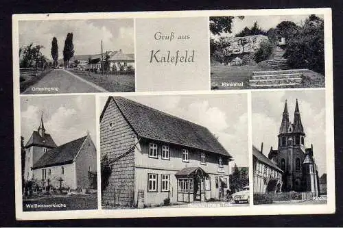 103084 AK Kalefeld Weißwasserkirche Ehrenmal Geschäftshaus Tolle Ortseingang Kir