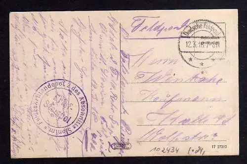 102434 AK Baranawitschy Baranowitschi Jägerstraße 1918 Feldpost Барановичи