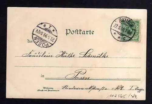 102567 AK Ratibor Schlesien Litho 1899 Oderbrücke Bahnhofstrasse Oberschles. Für