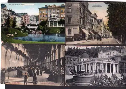 103308 4 AK Marienbad Untere Kaiserstraße 1911 Parkanlagen 1910 Kreuzbrunnen Kol