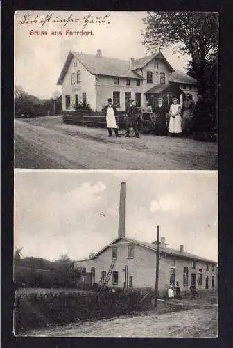 102268 Ansichtskarte Fahrdorf 1907 " unser Haus " Familie am Rand Windmühle Mole