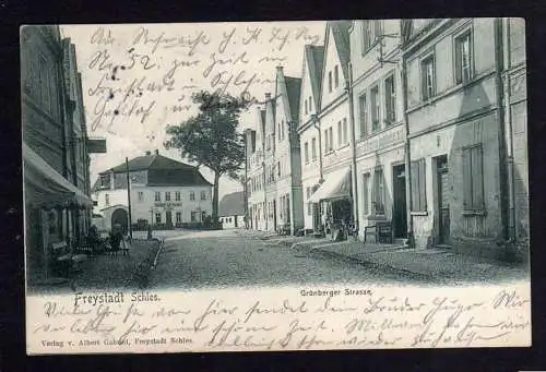 101864 Ansichtskarte Freystadt Schlesien 1909 Grünberger Strasse Gasthof zur Linde Buchdruc