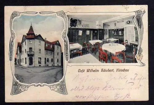 102351 Ansichtskarte Kirschau 1916 Cafe Wilhelm Schubert