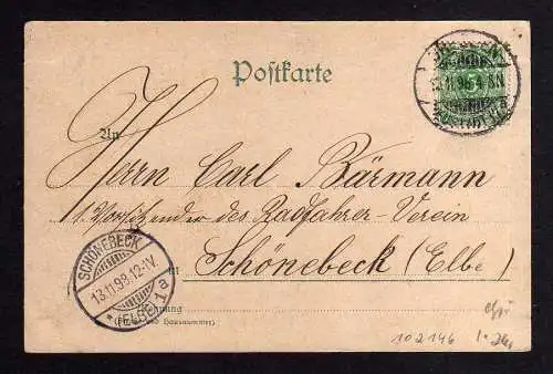 102146 Ansichtskarte Fahrrad All Heil 1898 Radfahrerpostkarte Nr. 54