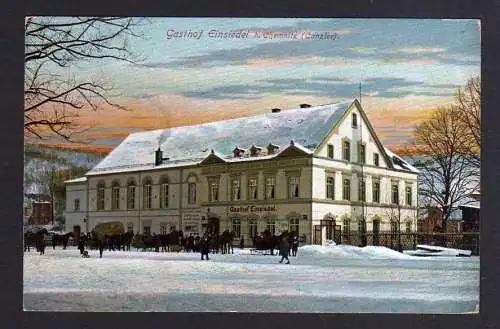 102391 Ansichtskarte Gasthof Einsiedel bei Chemnitz Canzler um 1910