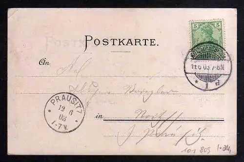 101809 Ansichtskarte Sectkellerei Bussard Niederlössnitz Künstlerkarte 1903 gegründet 1836