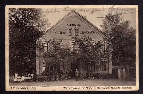 101921 Ansichtskarte Luhe Gasthaus Fritz Wehrmann Wunstorf um 1930