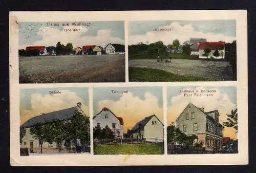 101906 Ansichtskarte Wallbach 1929 Oberdorf Schule Tischlerei Gasthaus Bäckerei Paul Teichm