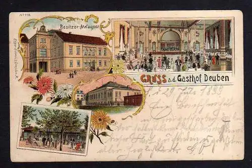 102256 Litho Gasthof Deuben bei Freital 1899