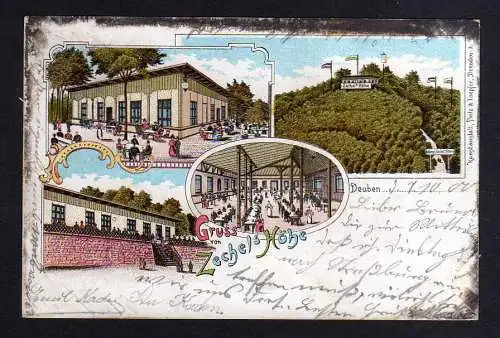 102257 Litho Gasthof Zechels Höhe Deuben bei Freital 1900