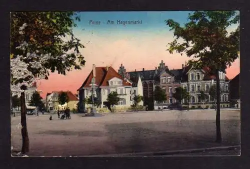 101932 Ansichtskarte Peine Am Hagenmarkt 1910