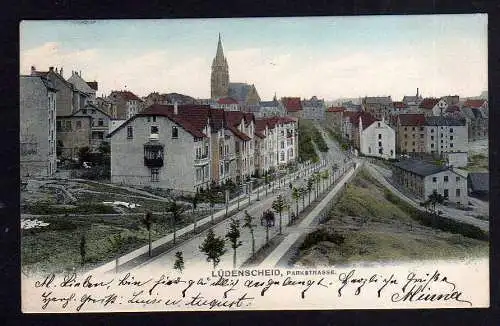 101656 Ansichtskarte Lüdenscheid Parkstrasse 1905