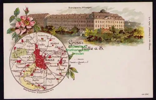 166118 AK Halle Saale um 1900 geographische AK No. 3 Frankesche Stiftungen 