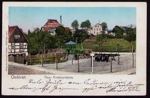 166113 AK Oederan 1904 Neuer Kinderspielplatz 