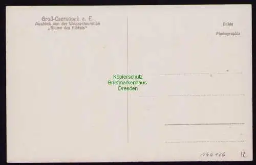 166126 AK Groß Czernosek Velke Zernoseky um 1930 Blick von der Weinrestauration