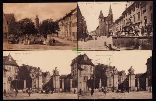 166086 4 AK Ansbach 1909 Maximilianstraße Herriedertor St. Johanniskirche Schloß