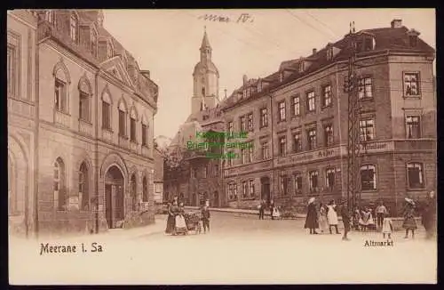 166046 AK Meerane i. Sa. 1910 Altmarkt Gasthaus zum Deutschen Adler 