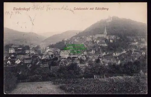 166096 AK Biedenkopf 1915 Totalansicht mit Schlossberg 