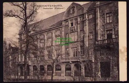 162152 AK Aschaffenburg 1913 Restaurant Frohsinn 