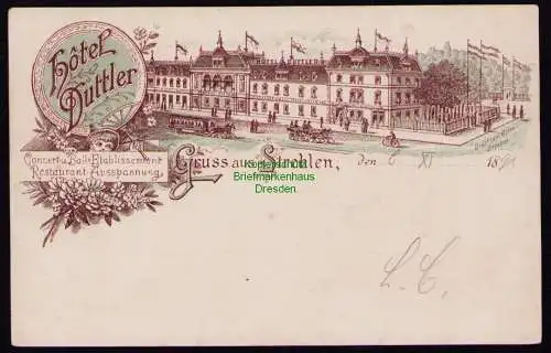 162212 AK Dresden Strehlen Vorläufer 1893 Hotel Duttler Restaurant Ausspannung