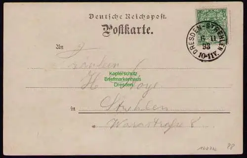 162212 AK Dresden Strehlen Vorläufer 1893 Hotel Duttler Restaurant Ausspannung