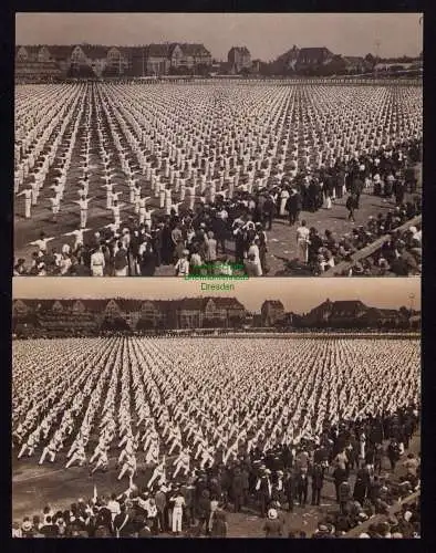 166034 2 AK Leipzig 1922 1. Deutsches Arbeiter Turn u. Sportfest Fotokarten Fest