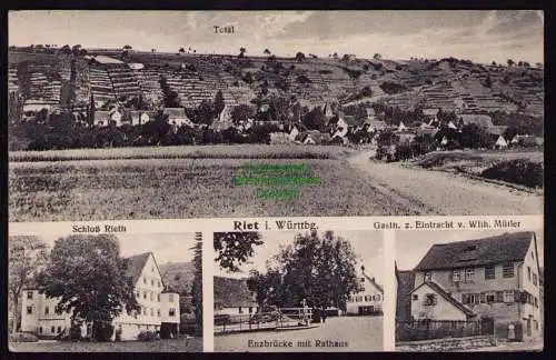 162076 AK Riet in Württ. Vaihingen an der Enz 1933 Gasthaus zur Eintracht Schloß