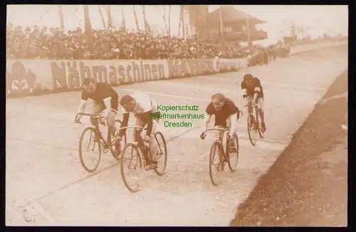 162099 AK Leipzig 1925 Fotokarte Radrennen Rennbahn Reklame 