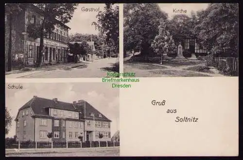 162218 AK Soltnitz über Neustettin Zoltnica 1937 Schule Kirche Gasthof 