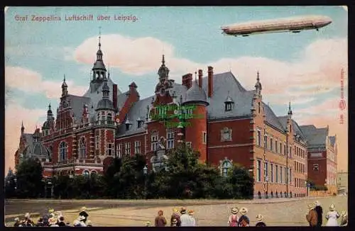 166027 AK Leipzig um 1915 Graf Zeppelins Luftschiff über Leipzig 