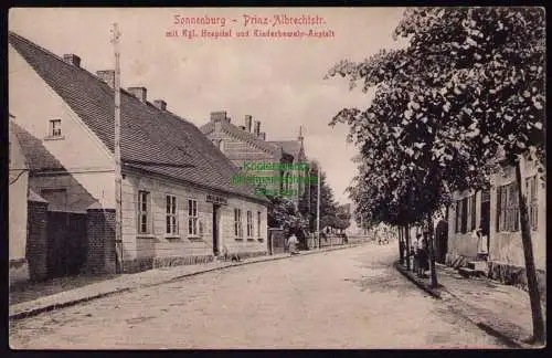 162245 AK Sonnenburg Kr. Oststernberg Slonsk 1909 Prinz Albrechtstr. Hospital