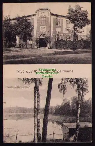 162250 AK Britz Kr. Angermünde 1921 Hotel Restaurant Eberswalderstadtsee 