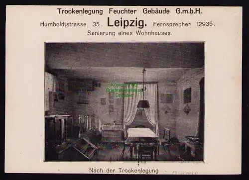 166013 AK Leipzig um 1910 Humboldtstrasse 35 Werbekarte Trockenlegung Feuchter