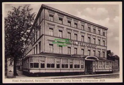 162242 AK Swinemünde Swinoujscie 1929 Hotel Preussenhof 