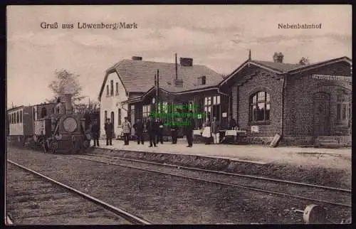 162234 AK Löwenberg Mark um 1910 Nebenbahnhof Gleisseite 