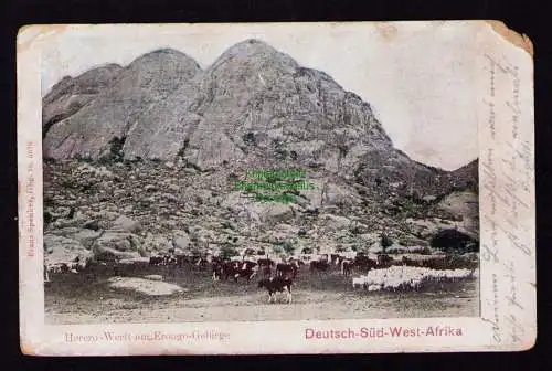 162192 AK Erongo Gebirge DSW Deutsch Südwestafrika 1905 Hererowerft Feldpost