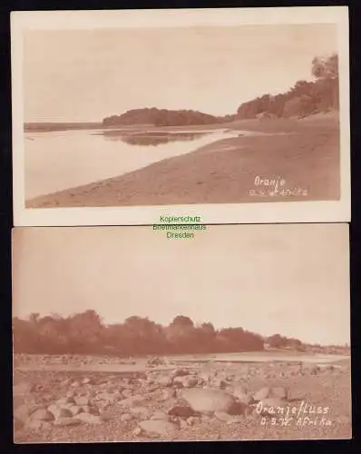 162111 2 AK Oranje Fluss DSW Deutsch Südwestafrika um 1910 Fotokarten Flussla