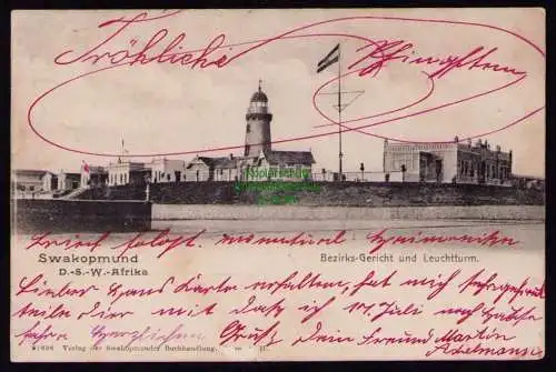 162190 AK Swakopmund DSW Deutsch Südwestafrika 1905 Bezirksgericht Leuchtturm