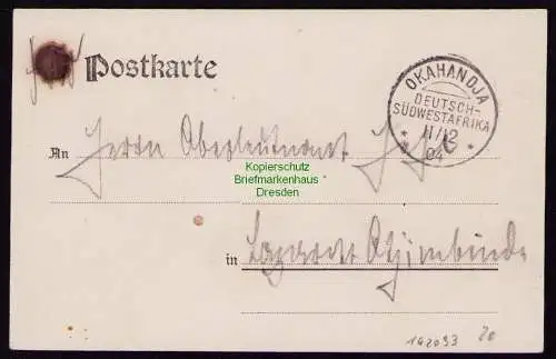 162093 AK Okahandja DSW Deutsch Südwestafrika 1904 Der Okawango; Feldpost 