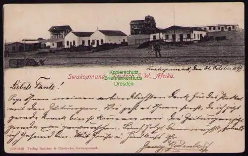 162088 AK Swakopmund DSW Deutsch Südwestafrika 1899 Teilansicht Verlag Rascher