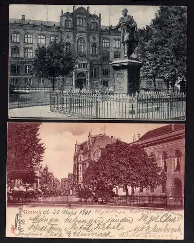 93291 2 AK Rostock 1901 UNI Blücherdenkmal 1916