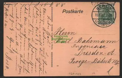 150122 AK Berlin Groß Lichterfelde Karpfenteich Lilienthal Berg 1913