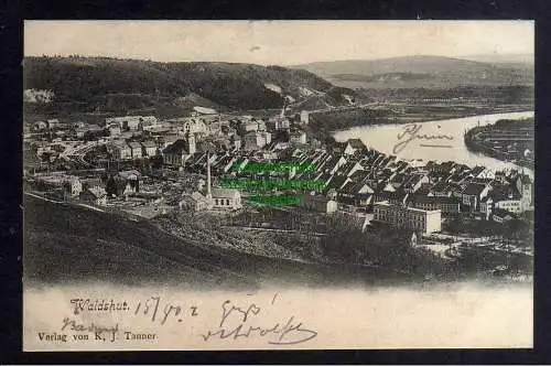 128607 AK Waldshut Tiengen 1902 Blick auf den Rhein Panorama