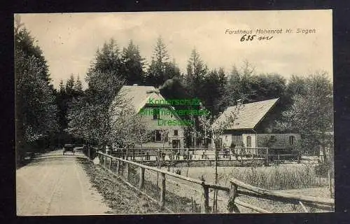 128610 AK Forsthaus Hohenrot bei Siegen Nephten 1917