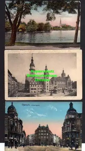 114803 7 AK Chemnitz Johannisplatz 1912 Rathaus Küchwald Kirchplatz Landeserzieh