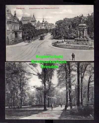 114733 2 AK Hannover Eilenriede 1909 Kriegerdenkmal Hohenzollernstrasse 1909